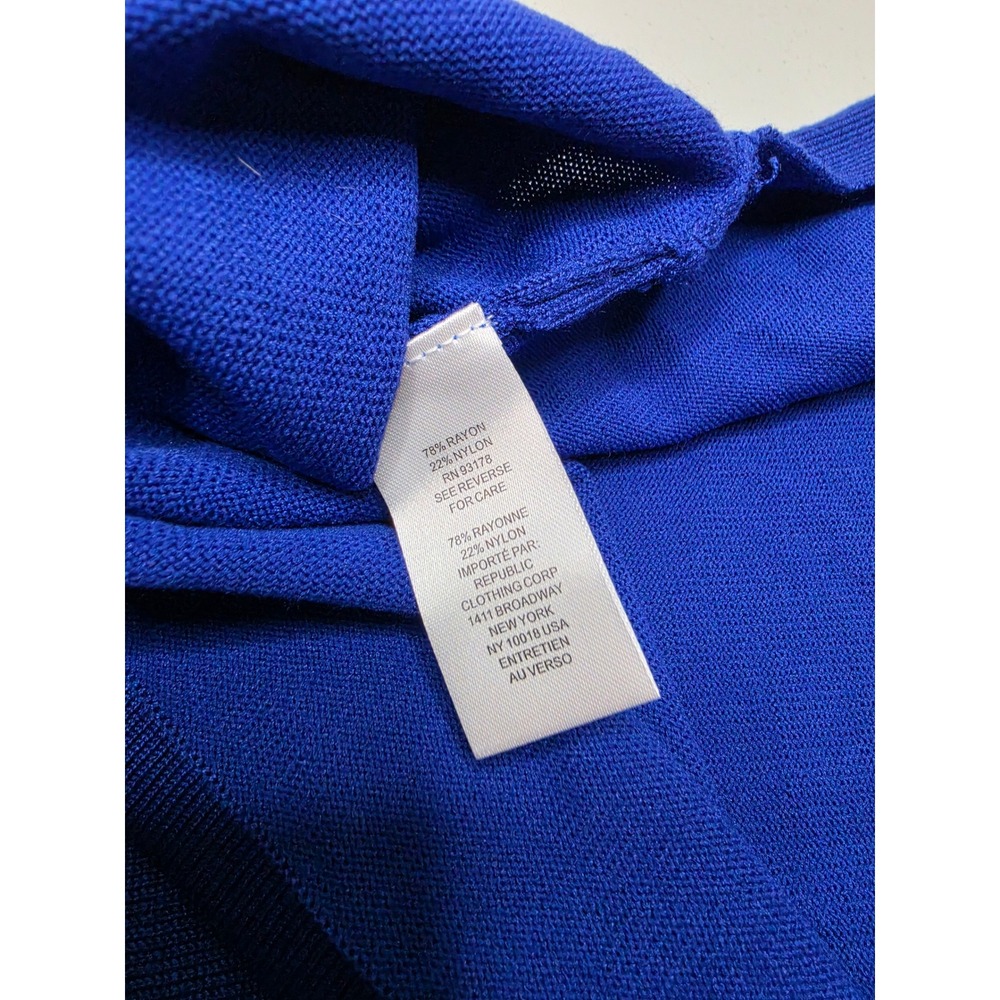 Tahari Woman Royal Blue Knit Top 3/4 Sleeve High Low Hem Plus Size 1X NWT - Picture 7 of 7